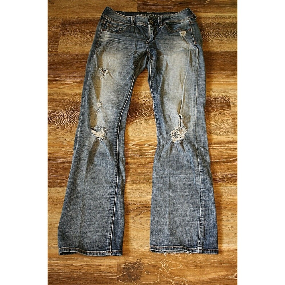 American Eagle Kick Boot Stretch Blue Jeans Women's Size 4 24x30